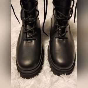 COS black chunky sole combat/moto boots SZ 41